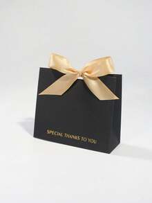 10个方形感谢礼盒，配缎带蝴蝶结，优雅特别感谢派对糖果盒，可定制礼品包装，适用于婚礼招待会、生日派对、婴儿派对、新娘派对、宾客糖果巧克力礼盒 - 6x6x10cm - 查看 16