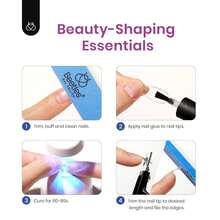 Beetles Gel Nail Kit Short Almond Gift Spree Easy DIY Extension Set Gift For Women - Oval Short 240pcs (Clear Kit) - 查看 3