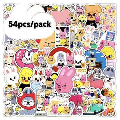 BT21, SKZOO Latest Sticker Set, K-POP Fan Goods, Souvenirs, Suitable For Water Bottles, Notebooks, Luggage, Refrigerator, Albums And Photo Decorations, Back To School, Valentine's Day, Birthday, Holiday Gifts