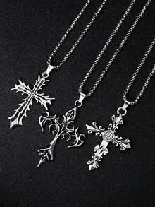1 chiếc dây chuyền mặt thánh giá kiểu Gothic cổ điển, phù hợp cho cả nam và nữ đeo hàng ngày, phụ kiện dây dài, quà tặng cho các dịp lễ, sinh nhật, lễ Phục sinh, tốt nghiệp, Ngày của Cha, dây chuyền nam, trang sức nam, dây chuyền. - Nhiều màu - Xem 7