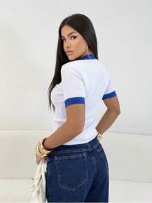 Regata Brasil Babado Bordado Blusa Copa Canelado Ribana - Branco - Visão 3