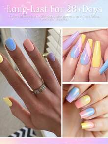 VOKY 6件套凝胶指甲油套装 - 可卸凝胶指甲油套装，美甲沙龙专用，持久耐用，适合日常美甲 - 彩色 - 查看 6