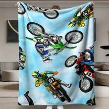 Soft Wool Blanket With Durable Digital Printing For Motocross Stunt Performance, Suitable For All Seasons - Multicolor - View 8
