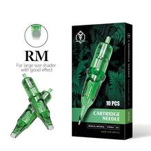 Ambition 10pcs Cartridge Tattoo Needles Permanent Makeup Round Liner 0.30mm /0.35mm RL RM Curved Magnum For Rotary Tattoo Machine Pen - Green - View 32