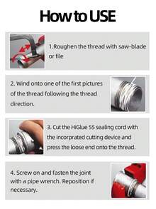 Higlue 50-Meter Threaded Pipe Sealing Rope, Kitchen And Bathroom Pipe Fitting Sealing PTFE Tape, Plumbing And Electrical Metal And Plastic Threaded Pipe, Suitable For Repairing Water/Gas Leaks, Repairing Threaded Pipe Joints, Waterproof And Leak-Proof Pipe Sealing Line - 50-meter Pipe Sealing Rope - View 7