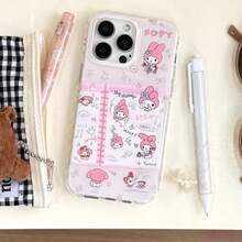 SANRIO Full Screen Polka Dot Star Melody Happy  Pink Phone Case For 11 12 13 14 15 16 17 Pro Max14 15 Plus Y2K Cover - A - 查看 2