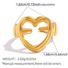 Uself Bộ 3 nhẫn mạ vàng 18K bằng thép không gỉ 304, kiểu dáng điêu khắc, hình trái tim và giọt nước được đánh bóng mịn, thích hợp làm quà tặng hàng ngày, dự tiệc, ngày lễ cho phụ nữ. - Nhiều màu - Xem 9