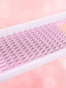 懒人福音！快速定位卡通精灵嫁接睫毛，120簇尖翼浅色混合条，8-15毫米，自然眼型 - 查看 3