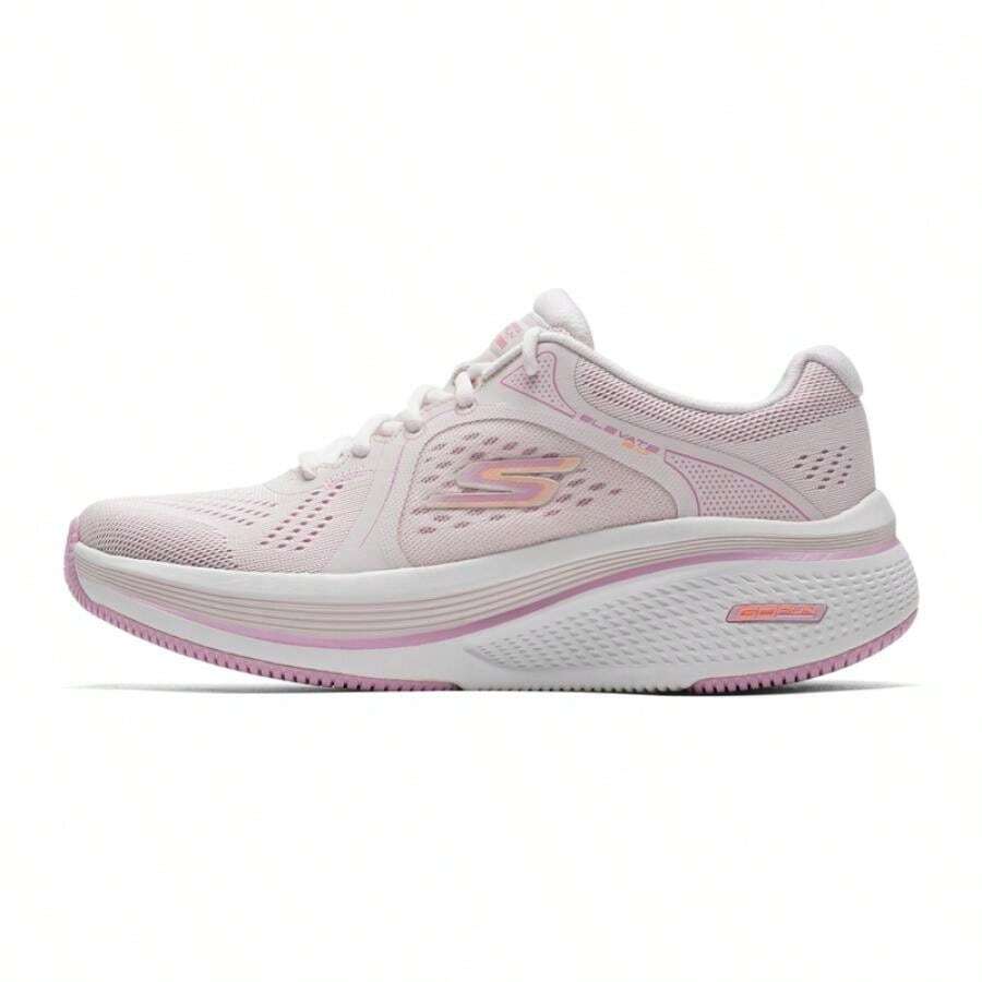 Skechers Giày nữ mùa xuân 2026, kiểu dáng đơn giản, thoải mái, giày thể thao GO RUN ELEVATE 2.0, giày chạy bộ nữ, giày thường ngày 129005-NTPK - tự nhiên/hồng - Xem 1