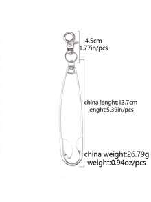1 chiếc ghim cài quần cỡ lớn bằng thép không gỉ, phụ kiện thời trang đeo eo, thích hợp để phối đồ hàng ngày. - Bạc - Xem 5