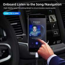 1pc 3.5mm Audio Cable, Type-C To 3.5mm Jack Adapter Cable, Compatible With Speakers, Cars, Type-C To 3.5mm Mobile Phone Accessories, USB-C Adapter Cable - Multicolor - View 6