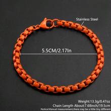 1件男女通用鞭链项链，嘻哈风格编织绳链手链，百搭简约 - 彩色 - 查看 3