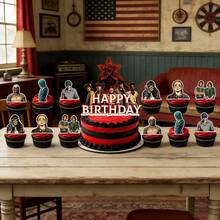 1set/25pcs Happy Birthday Decoration Set, Party Decorations, Birthday Theme, The Perfect Holiday Gift, A Present For Fans And Friends - Multicolor - View 2