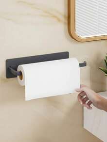1pc Modern Kitchen Paper Towel Holder - Under Cabinet Mounted Paper Towel Roll Rack, Easy Installation, Contemporary Style, Space-Saving Vertical Storage Shelf, Adhesive Wall Mount No Drilling Required, Plastic Material, Bathroom Accessory, Suitable For Commercial And Residential, Essential For Small Apartments - Multicolor - View 8