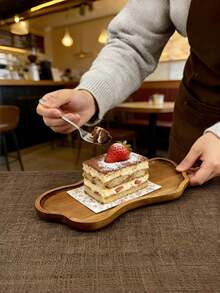 1/3pcs Handcrafted Foot-Shaped Wooden Tray, Multi-Purpose Kitchen Storage Tray, Tableware Service Tray, Breakfast Tray, Wooden Tray, Tea Tray. Suitable For Placing Cakes, Desserts, Breads, Coffees, Etc. Applicable For Restaurants, Kitchens, Desktops, And Suitable For Mother's Day, Thanksgiving, Easter And Other Holidays. - View 2