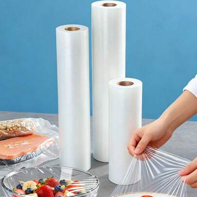 3 cuộn màng bọc thực phẩm, màng bọc thực phẩm gia dụng tiết kiệm dùng cho trái cây, bánh mì sandwich, bảo quản thực phẩm tái sử dụng, bảo quản trong tủ lạnh, sản phẩm bảo quản nhà bếp, đồ dùng gia đình, trang trí nhà cửa