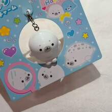 Cute Glow-In-The-Dark Seal Mini Keychain, Adorable Keyring Charm For Backpack, Bag, Holiday, Birthday Gift For Friends - Multicolor - View 3