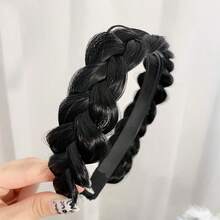 Handmade Braided Wig Headband, Fishbone Braid Wig Hair Hoop, Comb Hairband Hair Accessories HA2800 - Multicolor - View 3