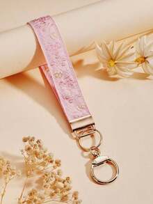 1 Keychain, Keyring, Bag Charm, Women's Gift, Double-Layer Ribbon Keychain, Woven Ribbon Keychain, Keychain Accessories, Wrist Strap Keychain, Printed Ribbon Keychain, Women's Car Keychain, Women's Bag Charm Keychain, Universal Keychain, Women's Fashion Keychain - Màu xanh nhạt - Xem 5