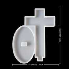 带底座十字架模具，带底座十字架蜡烛模具，硅胶树脂模具，适用于蜡烛、肥皂、香薰珠、树脂粘土吊坠、DIY工艺品、蜡烛圣诞礼物 - Cross with Base Mold - 查看 5