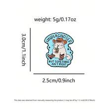1 Pc Mood Self-Acceptance Theme Enamel Pin "UNDIAGNOSED BUT SOMETHING AIN'T RIGHT" Light Humor Quote Cowboy Hat Boots Cute Cat Drink Design Brooch For Clothing Backpack Ideal For Emotional Self-Acceptance And Cute Humor Style Lovers - 彩色 - 查看 2