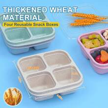 4 Pack Snack Containers, Divided Bento Snack Box, 4 Compartments Reusable Meal Prep Lunch Containers For Kids Adults, Food Storage Containers For School Work Travel - Multicolor - View 3