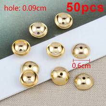50pcs Stainless Steel Round Bead Cap Spacers, Suitable For DIY Necklace, Bracelet, Jewelry Making Accessories - 50Pcs - View 18