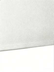 Plus Size Men's Ribbed Crew Neck Short Sleeve Casual T-Shirt, Easy To Wear, Perfect Gift For Friends - White - View 3