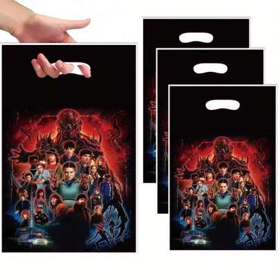 1包（7-13个）主题派对礼品袋，恐怖卡通糖果礼品袋，适合生日派对用品，款式随机