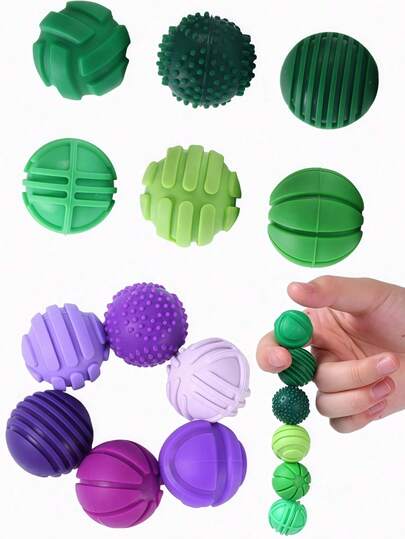 6 piezas Juguetes de bolas magnéticas sensoriales, bolas de silicona para alivio del estrés, adecuadas para adultos y adolescentes, relajación de manos y alivio de la ansiedad, adecuadas para autismo, TDAH, trastornos de ansiedad, gran relleno de regalo para mujeres, hombres, adolescentes, bolas magnéticas divertidas, perfectas como regalo de masajeador de manos para adultos, adecuadas para Acción de Gracias, cumpleaños, Navidad y otras ocasiones