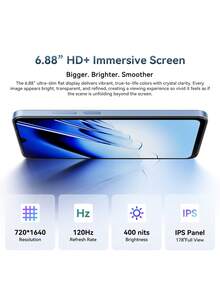 Blackview WAVE 10 全球版智能手机，6.88 英寸高清+ 120Hz 高刷新率显示屏，3200 万像素 AI 后置摄像头 + 1300 万像素前置摄像头，支持最高 24GB RAM + 256GB ROM + 最高 2TB TF 卡扩展 - 橘色 - 查看 4