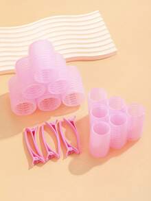 36件套自粘式卷发器套装，包含24个卷发器和12个发夹，沙龙级卷发器，适合DIY美发造型，无需加热，卷发器 - 粉色 - 查看 3