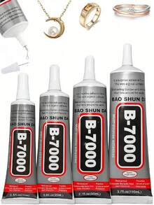 B-7000 水钻胶，15/25/50/110毫升（3.7液盎司），透明超强珠宝级胶水，防水柔韧工业工艺胶，适用于织物、手机、珠宝制作 - B7000膠水 - 查看 2