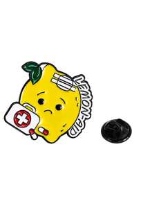 1/4PCS Cute Cartoon Little Lemon Letter Enamel Pin, Angry Unhappy Lemon Dripping Oil Badge, Fashion Alloy Brooch For Bags Clothing - Multicolor - View 10
