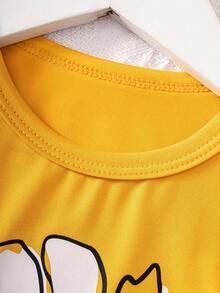 Áo tank top không tay, viền thắt nút, in họa tiết hoa cúc dễ thương dành cho bé gái tuổi teen, thích hợp mặc hàng ngày vào mùa xuân/hè, đi nghỉ mát, dự tiệc, lễ hội, tiệc trà chiều. - gừng - Xem 4