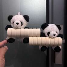 Funda adorable para manija de puerta con forma de panda, adecuada para puertas de dormitorios y apartamentos, con absorción de impactos y antiestática, decoración encantadora para manija de puerta, material suave - Blanco - Con forma de panda - Ver 8