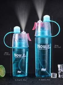 1个创意户外喷雾水瓶，600毫升/20.29盎司塑料手持水壶，清凉水杯 - 彩色 - 查看 7