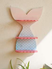 1件装美人鱼尾巴壁挂式置物架，悬挂式收纳架，海洋主题房间装饰，粉蓝色波西米亚风壁挂展示架，适合展示绿植、蜡烛、水晶香水和小摆件，适合客厅使用。 - 彩色 - 查看 10