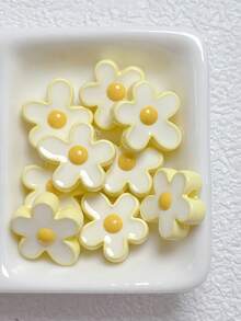 5pcs Acrylic Painted Drip Oil Small Flower Beads, DIY Phone Strap, Keychain, Jewelry Accessories - Flower - View 9