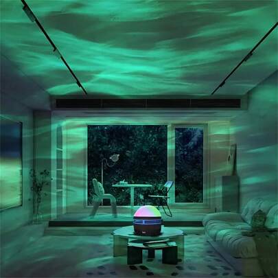 1pc LED Projector Light, Multi-Color Patterns, Remote Control, Starry Sky Projector, Bedroom Night Light Projector, Water Wave Projector, Starry Sky Projector, Home Theater, Ceiling Projector, Christmas Decor Gift, Valentine's Day Gift, Camping, Wedding Decor, Romantic Night Light