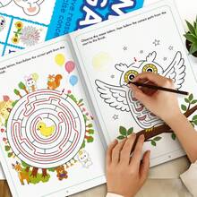 32-Page Fun Maze Game Book, Focus Maze Training Book, Maze Game Book, Children's Maze Game Activity Manual, Children's Maze Puzzle Activity Book, Suitable For Boys And Girls 3 Years Old And Above, Maze Training Book For Students, Thinking Development Attention Game Puzzle Development, Back To School Gift, Early Development Toy Book, Interactive Learning Tool, Thanksgiving Gift, Christmas Halloween Gift, Easter Gift - Multicolor - View 1
