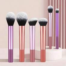 6pcs Pink Makeup Brush Set, Multi-Functional Blush Brush, Powder Brush, Eye Shadow Brush, Contour Brush, Concealer Brush - Pink - View 5