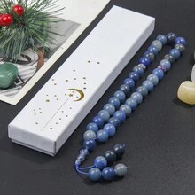 33pcs 10mm Blue Donglin Handmade Prayer Beads Bracelet, Suitable For Praying And Pilgrimage, Perfect Gift Choice, Comes With Elegant Gift Box - Blue - View 12