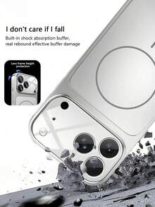 1pc Silver Upgraded Version: Original Large Window Magnetic Protective Case, Compatible With IPhone 17/16/15/14/13 Apple Air/17 Pro Max - Supports Wireless Charging, Matte Texture - Silver - View 8