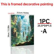 Imprimeu 2D fără ramă pe pânză - Peisaj Pixel Art, Decor de perete colorat cu lumea jocurilor pentru sufragerie, dormitor, birou, sufragerie - Cadou ideal, Artă în dormitor, Stil de animație, Design Pixel - Multicolor - Vizualizare 16