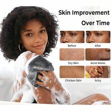 African Net Sponge Authentic - Exfoliating Back Scrub Bath Sponge With Knots - Afro Scrub Body Scrubber Exfoliator Washcloth - African Body Care Daily Use Shower Essentials - Purple - View 4