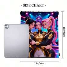 1pc Neon Light Punk Style K-Pop Graphic Backpack | Durable Oxford Cloth Soft Shell, Portable Practical Pocket Design, Suitable For Gym, Yoga, Travel, Football, Etc., Machine Washable, Multiple Colors Available - Multicolor - View 8