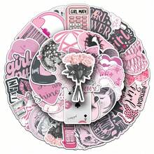 50 Stück rosa koreanische Wellen Y2K Stil Aufkleber, süße ästhetische Aufkleber, Pop-Kultur Aufkleber, wasserfeste und strapazierfähige Aufkleber für Notizbuch, Laptop, Skateboard, Wasserflasche, ästhetische Schreibwaren - G - Übersicht 4