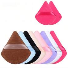 8pcs Triangle Powder Puffs, Setting Powder Puffs, Makeup Sponges, Soft & Skin-Friendly Fluffy Texture, Durable & Reusable, Suitable For Facial Makeup - Multicolor - View 2