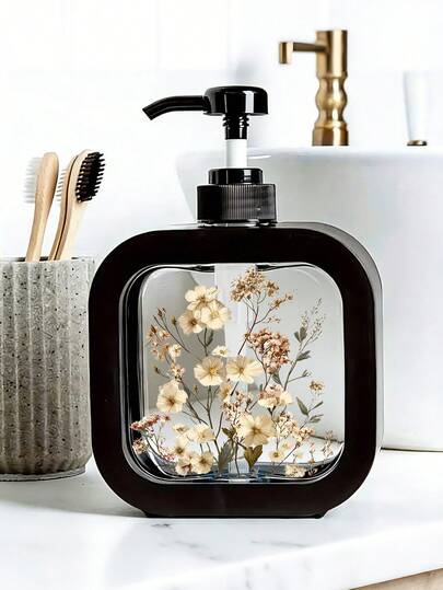 Bình đựng xà phòng dưỡng ẩm trang trí nhà cửa sáng tạo, thiết kế hoa cổ điển, chai bơm | Lãng mạn và mộng mơ, đồ dùng thiết yếu cho phòng tắm, - Bình đựng xà phòng rửa tay theo chủ đề phòng tắm và nhà bếp, bình đựng xà phòng rửa tay kiểu hoa hồng dại và hoa anh túc cổ điển, dùng để trang trí bồn rửa, làm bằng nhựa, thích hợp cho phòng tắm, nhà bếp, bồn rửa - Lý tưởng để đựng xà phòng, nước rửa tay, sữa tắm, v.v. - Chai đựng sữa dưỡng thể sáng tạo, bình đựng sữa dưỡng thể, bình đựng đồ dùng phòng tắm